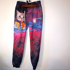 Funny polyester sweatpants, size M